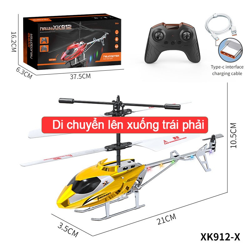 Máy bay trực thăng điều khiển từ xa Kivabox RC 3.5 hợp kim, bay cao