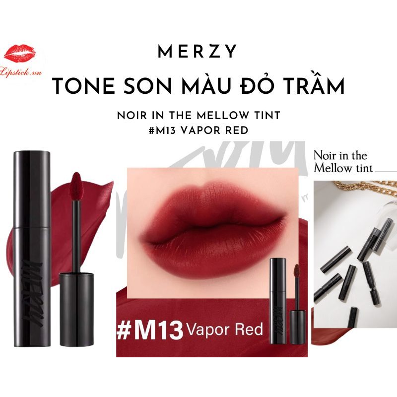 [NEW] [M13 VỎ ĐỎ RED] Son Kem Lì Bền Màu, Lâu Trôi Hàn Quốc Merzy Mellow Tint 4g