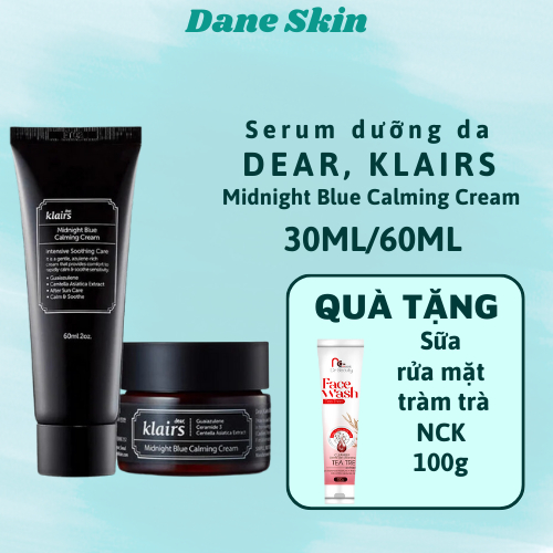 Kem dưỡng da Dear, Klairs Midnight Blue Calming Cream 30ml/60ml