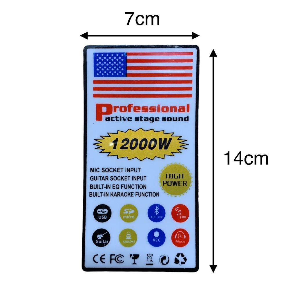 Cặp 02 Tem Dán Decal 6000W-8000W-12000W- Professional Loa Kéo - Loa Bluetooth