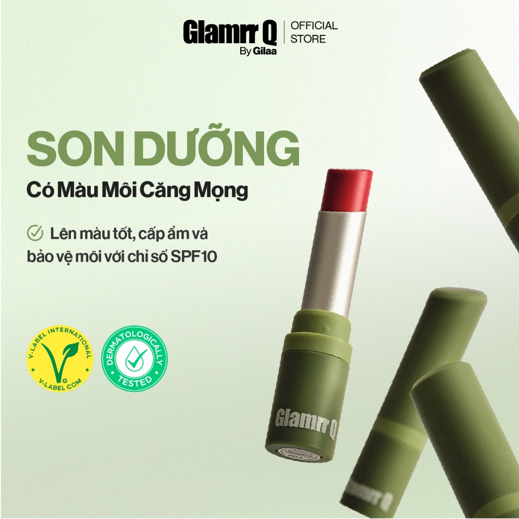 Siêu Son Dưỡng Có Màu Thuần Chay Môi Nhạy Cảm Glamrr Q Vegan Super Lip Balm