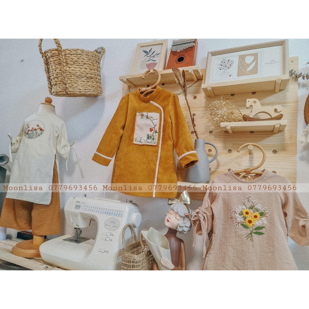 Áo Dài Bé Trai Thêu Tay Họa Tiết Chim Cho Bé Sản Xuất Trực Tiếp MOONLISA