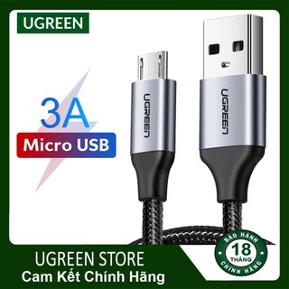 Cáp sạc nhanh micro usb sang type c - sạc nhanh ugreen / vỏ dù siêu bền - bh 1 đổi 18 tháng