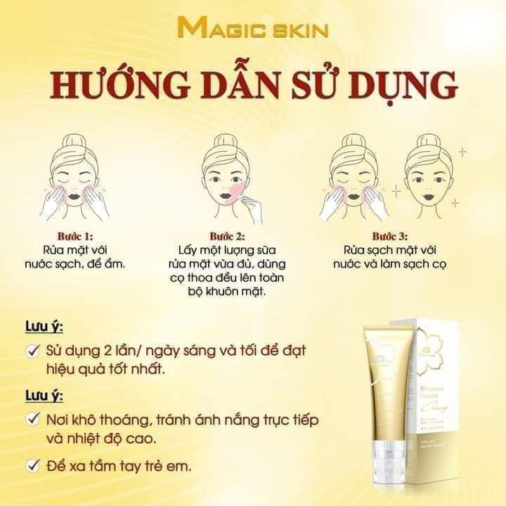 Sữa rửa mặt dịu nhẹ MAGIC SKIN /-strong  Blossom Gentle Cleansing /-strong NGỪA MỤN SÁNG DA √ CHÍNH HÃNG