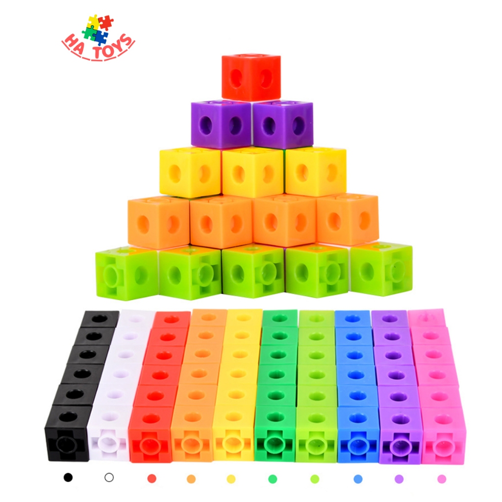 Bộ xếp hình sáng tạo khối vuông HA TOYS, thiết kế 6 mặt của khối vuông đều có thể tham gia lắp ghép HT1009