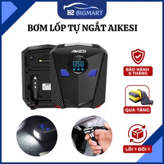 Máy bơm lốp xe hơi ô tô điện tử Aikesi. Máy bơm lốp ô tô có màn hình led kiểm soát áp suất lốp