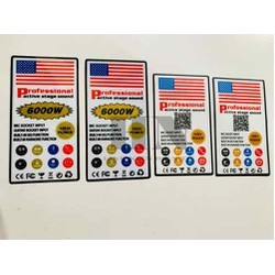 Cặp 02 Tem Dán Decal 6000W-8000W-12000W- Professional Loa Kéo - Loa Bluetooth