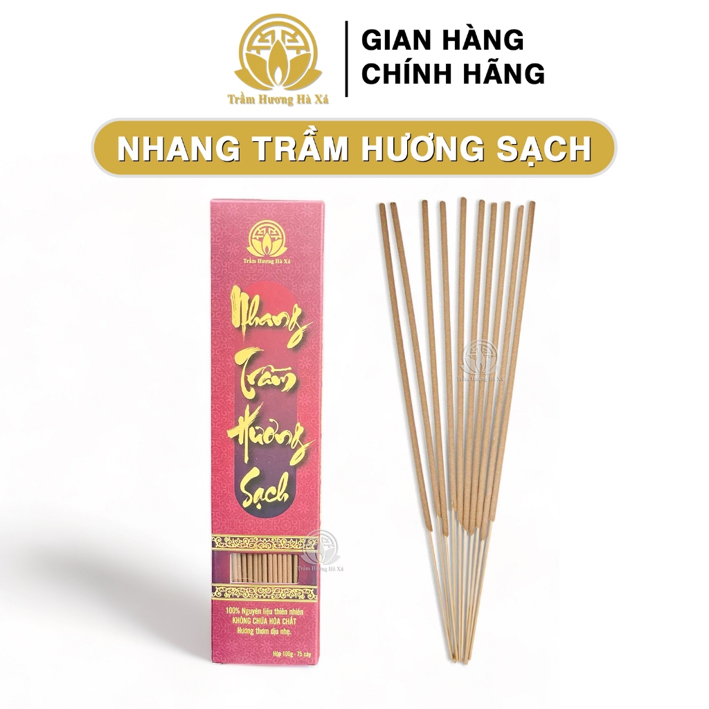 Nhang cây trầm hương đốt xông nhà tẩy uế HÀ XÁ 100g đồ thờ cúng phong thủy, xua đuổi vận xui, an toàn cho sức khỏe