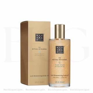 Rituals dầu khô đa năng tinh chất ánh kim lotus & white tea soul shimmer body oil