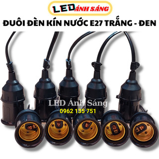 Đuôi đèn kín nước e27 màu trắng và đen loại tốt có móc treo