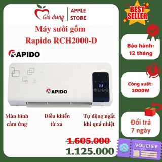 Máy sưởi gốm Rapido RCH2000-D/ Gen Electric GH-02/ SYNTEX SG2268, sưởi PTC Ceramic, không khó thở