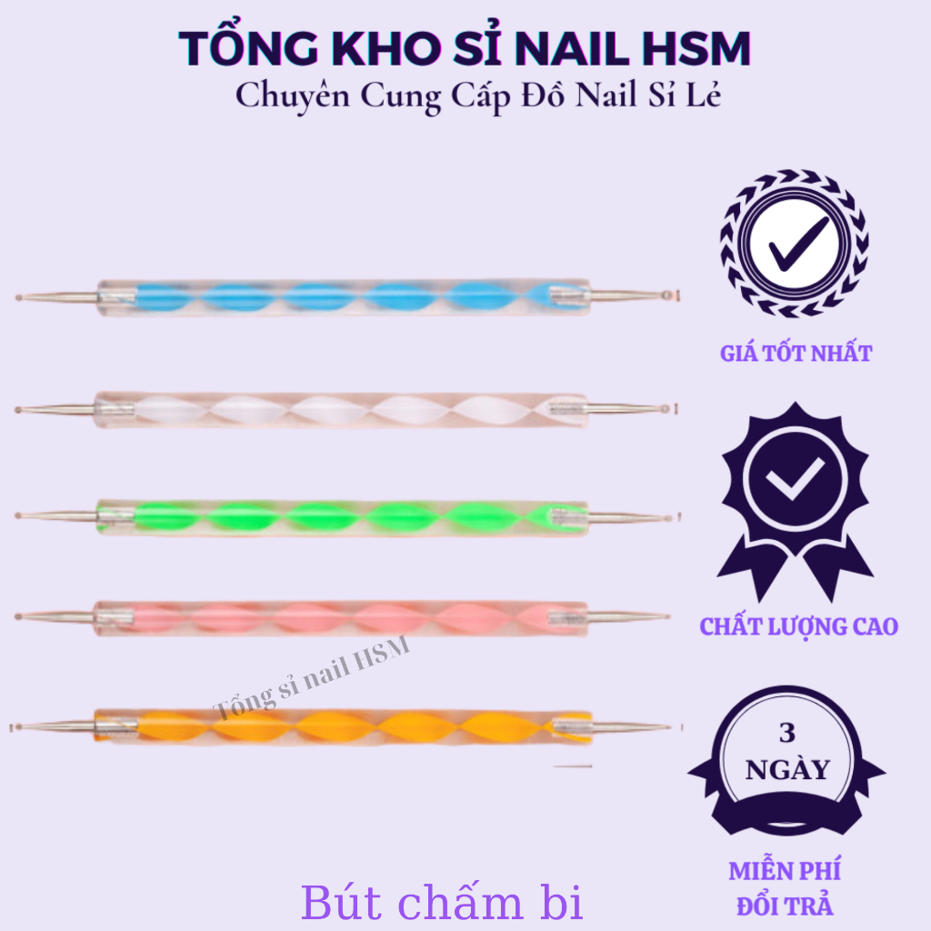 Sét bút chấm bi 5 cây vẽ trang trí móng tiện dụng - Bán sét,bán lẻ