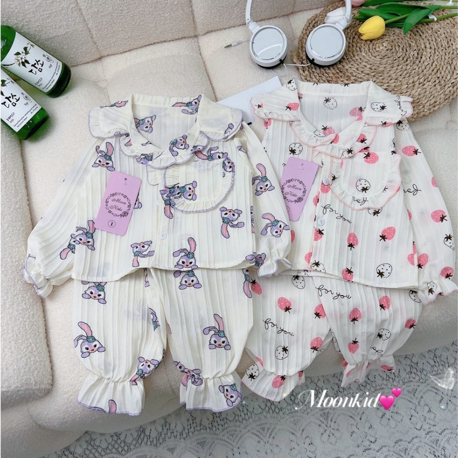 Đồ bộ dài tay bé gái cánh tiên bánh bèo từ 8-20kg
