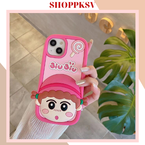 Ốp Lưng Ip Cô Gái Hồng Silicon Bánh Mỳ Cho ip6/6plus/7plus/8plus/X/Xsmax/11/11promax/12/12prm/14prm/13prm(shopplksv).