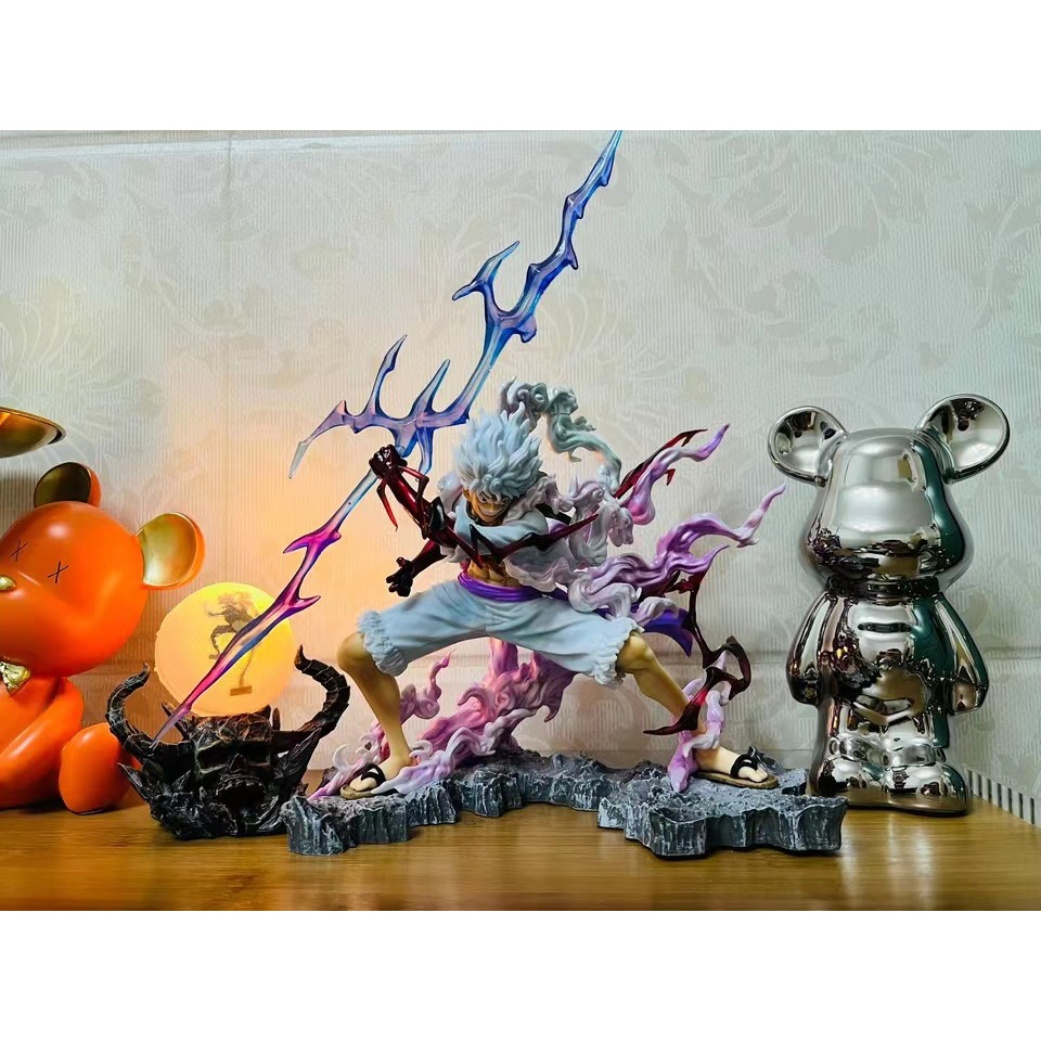 MH97 - Mô Hình Cao Cấp Luffy Gear 5 Thần Mặt Trời Nika Có Đen Led  Cao 23cm - Mô Hình One Piece