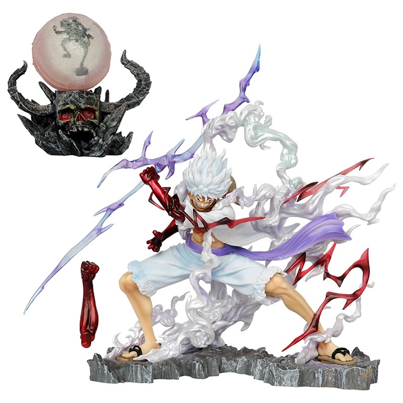 MH97 - Mô Hình Cao Cấp Luffy Gear 5 Thần Mặt Trời Nika Có Đen Led  Cao 23cm - Mô Hình One Piece