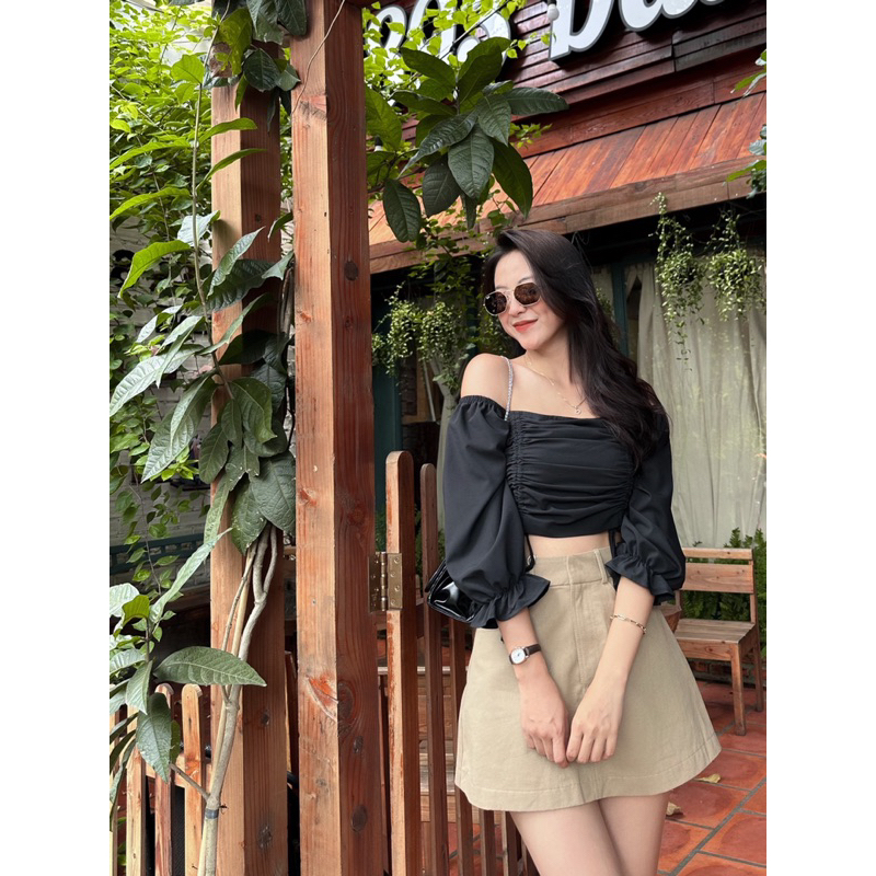 Áo Kiểu - Rút Dây Đôi - Nhún Sau - Tay Loe