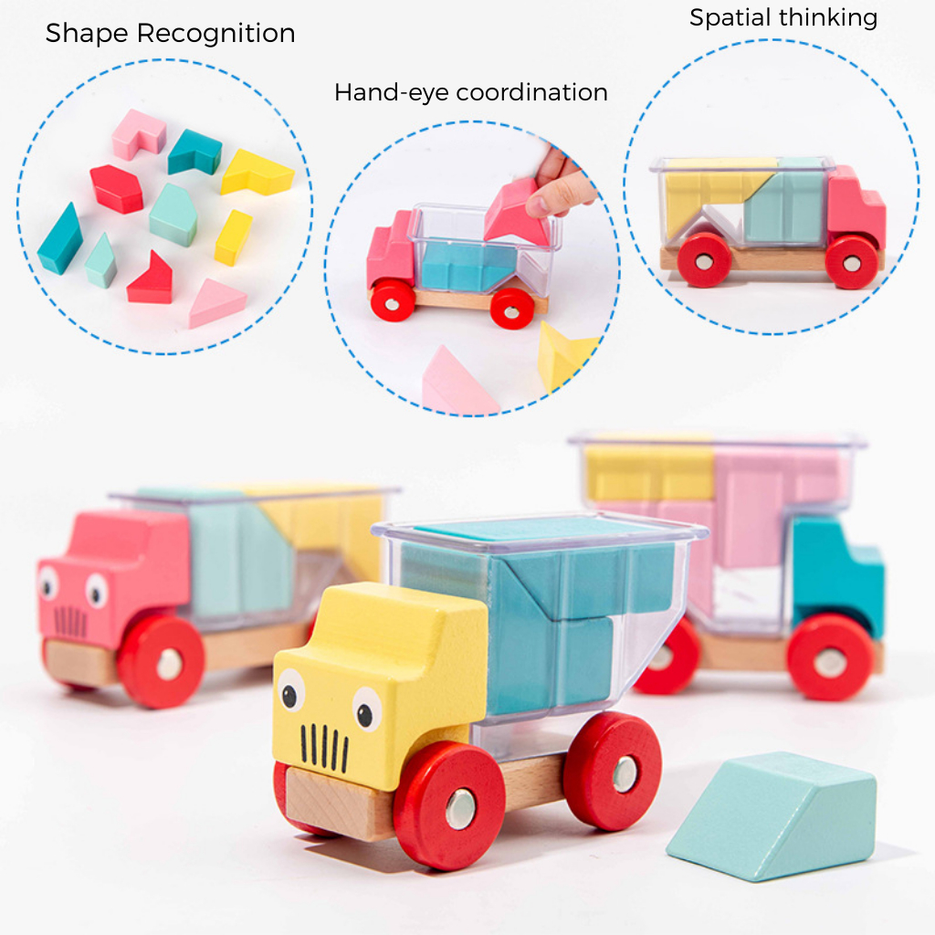 Đồ Chơi Giải Đố Sắp Xếp Khối Gỗ Vào Xe Tải Neo Town - Đồ Chơi Phát Triển Tư Duy Cho Trẻ