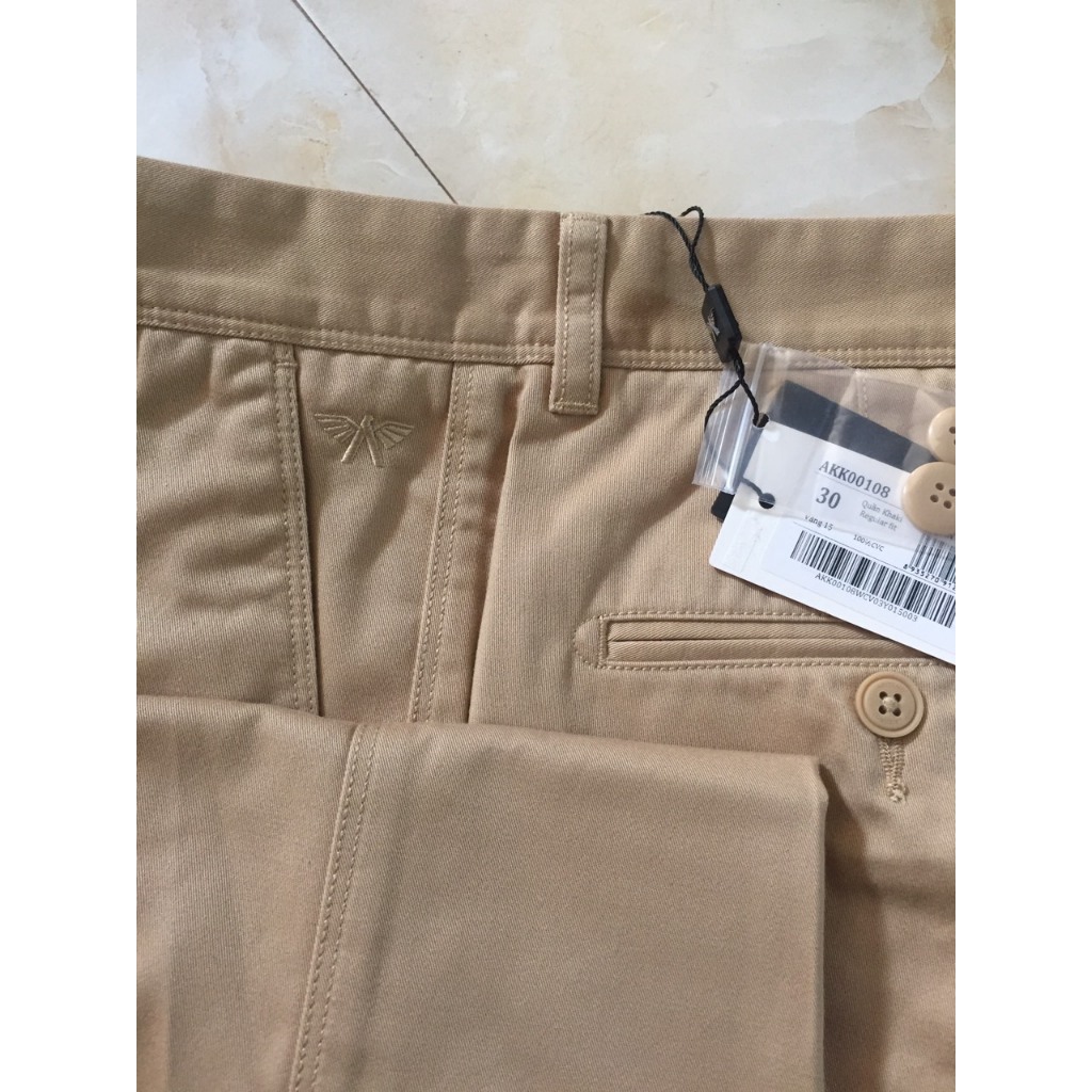 Quần dài Khaki Aristino AKK00108 dáng regular fit, chất liệu cotton cao cấp CVC