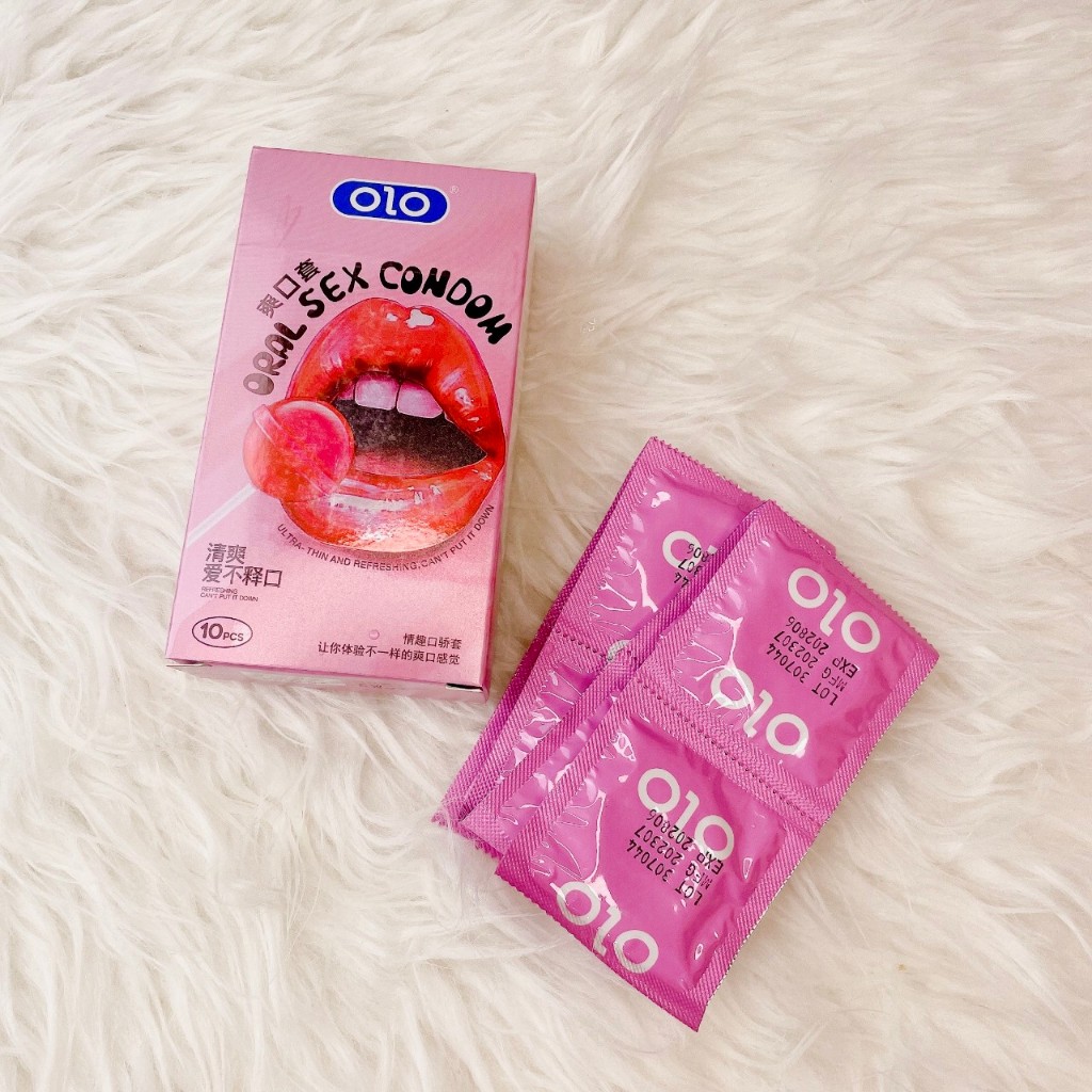 Bao Cao Su BCS Miệng Oral Sex Condom Hộp 10 Cái Hương Dâu ngọt ngào an toàn cho nàng Hàng nội địa trung