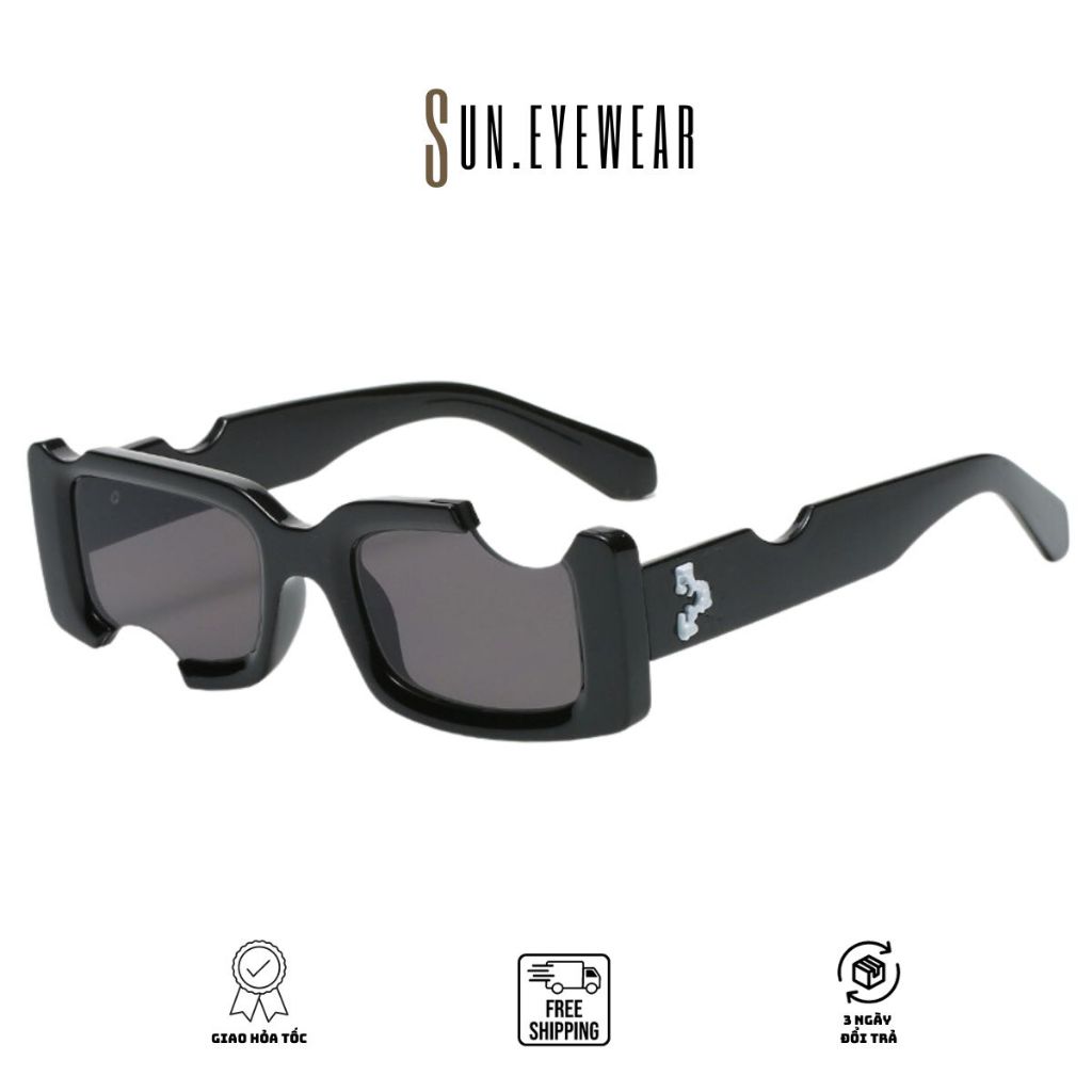 Kính mát thời trang nam nữ OFFW gọng nhựa mắt vuông khuyết - Sun Eyewear