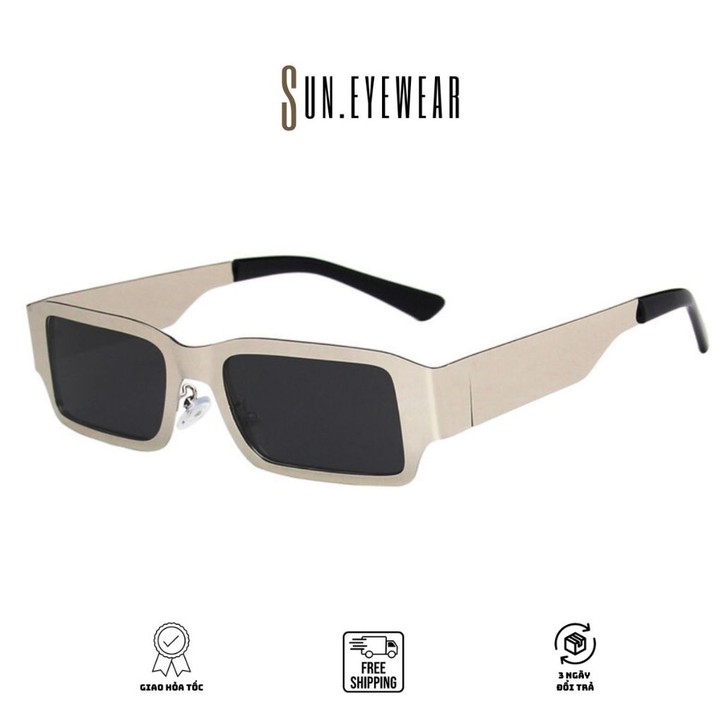Kính mát thời trang nam nữ gọng mạ kim loại bóng - Sun Eyewear