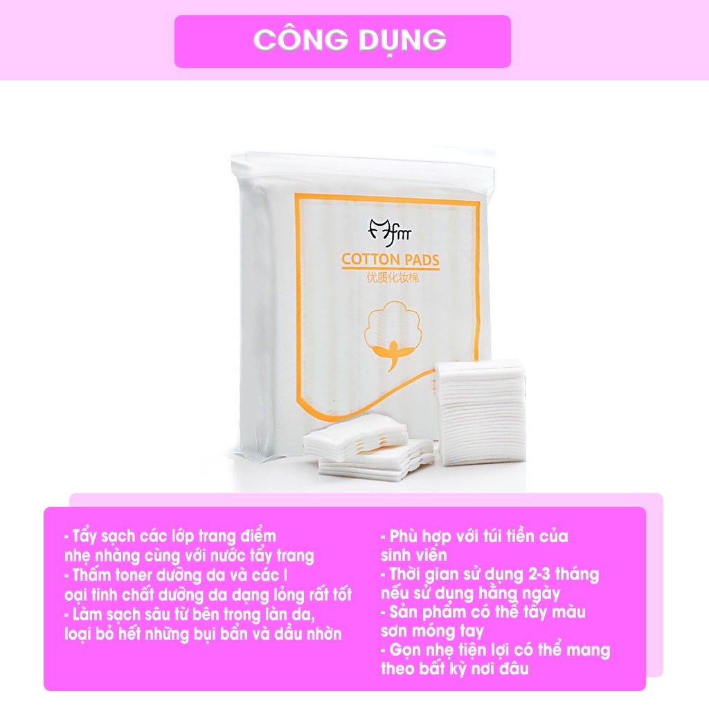 Combo 5 Túi Bông Tẩy Trang Cotton Pads 222 Miếng