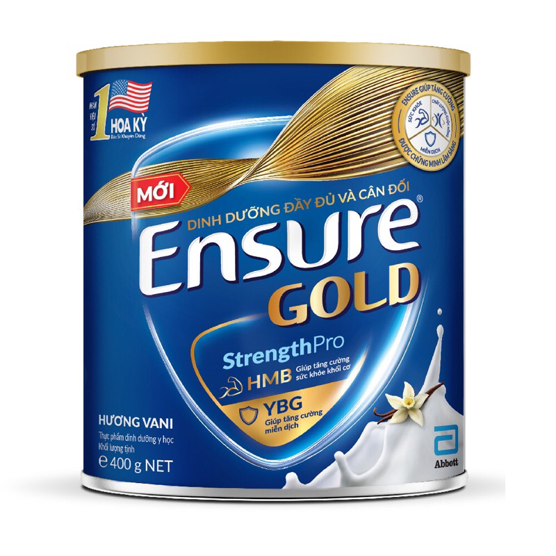 Sữa bột Ensure Gold Abbott (HMB) 380/400g (Mẫu mới)