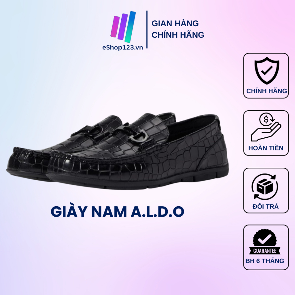 Giày nam A.L.D.O Slip on driving shoes, màu đen, full box, chính hãng