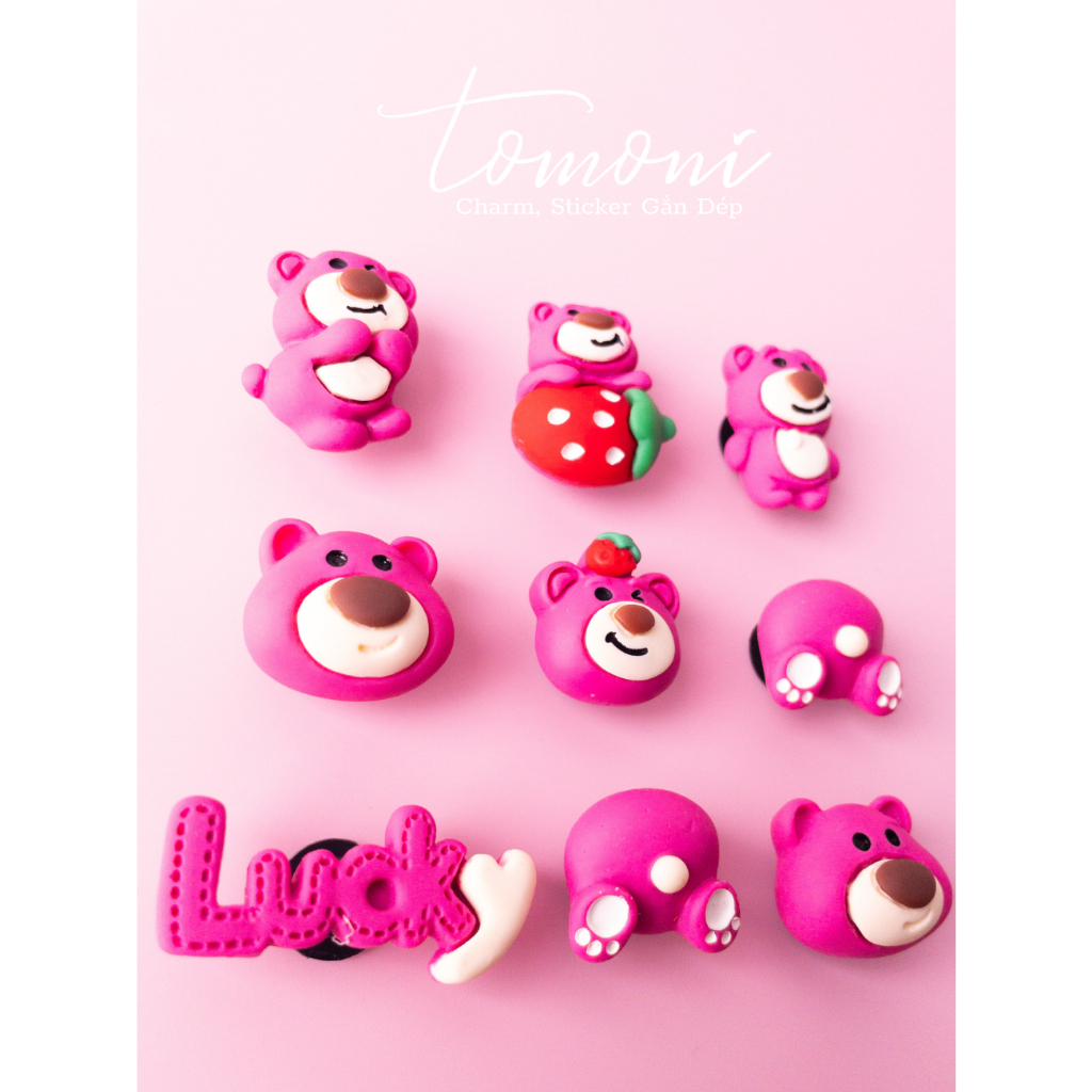 Jibbitz, Charm, Sticker Gắn Dép Cross Hình Gấu Lucky - HQ76