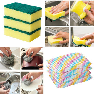 Miếng rửa chén mút vàng, kim tuyến và miếng cước chùi xoang nồi dễ lau chùi sạch chén bát, miếng cước