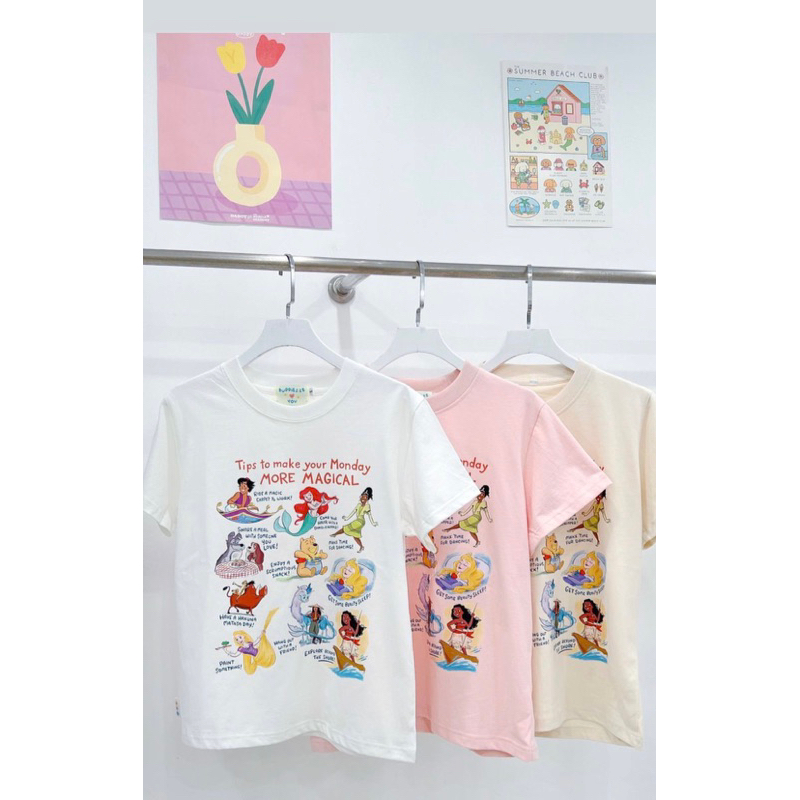 Áo thun babytee nữ trắng in hình hoạt hình Công chúa Disneyyy