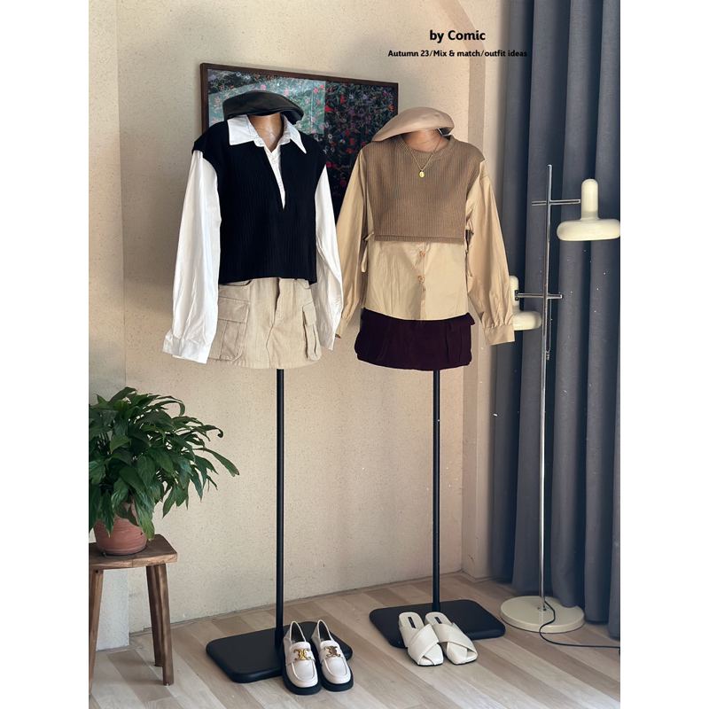 Áo sơ mi gile may liền COMIC