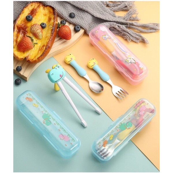 Bộ thìa nĩa đũa tập dặm cho bé hình khủng long