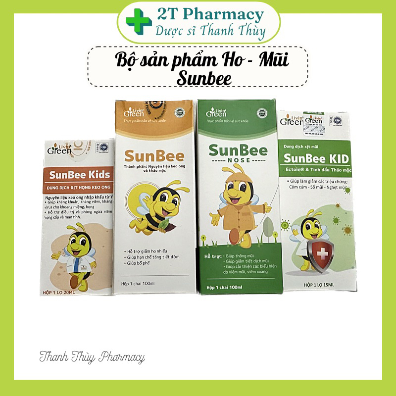 Bộ sản phẩm Sunbee siro ho, mũi, xịt họng, xịt mũi