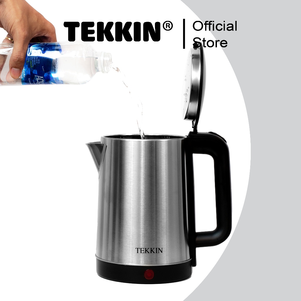 Ấm Siêu Tốc Tự Ngắt INOX TEKKIN TI-2848 Dung Tích Lớn 2.3L (Dung Tích Sử Dụng 1.8L) 1500W Bảo Hành 12 Tháng