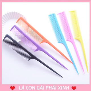 Set 10 lược nhựa, lược đuôi nhọn, combo 10 lược nhiều màu tiện lợi