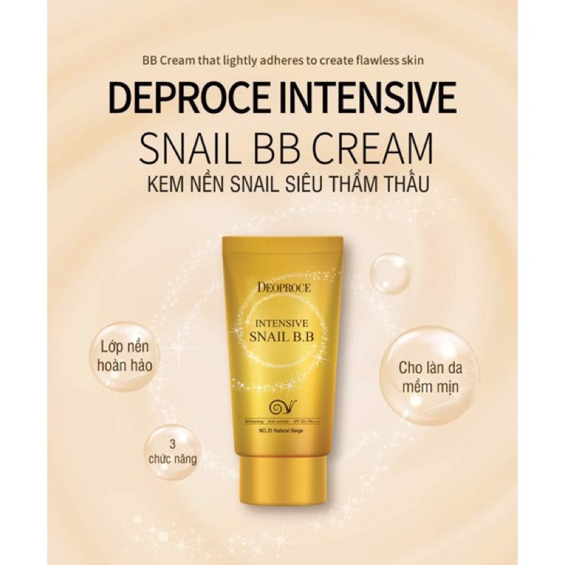 KEM NỀN SNAIL SIÊU THẨM THẤU DEOPROCE SPF50/PA+++