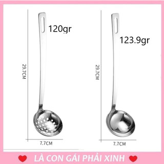 Muỗng múc canh, vá thủng múc thức anh trong canh, múc đá. Vá múc canh inox không gỉ an toàn