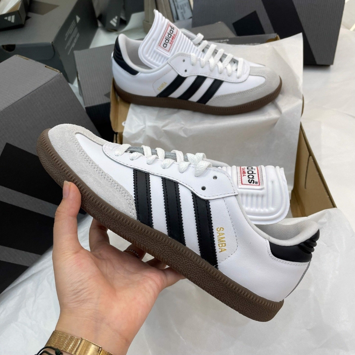 Giày Adidas Samba Classic Đen Trắng Nam Nữ, Giày Sneaker Samba Black White Full Box Bill
