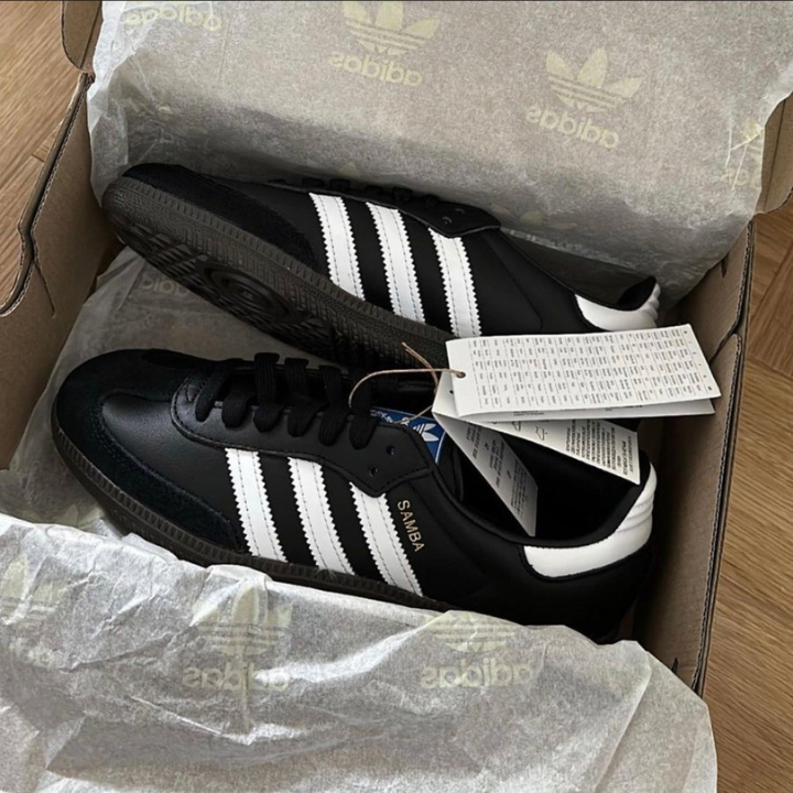 Giày Adidas Samba Classic Đen Trắng Nam Nữ, Giày Sneaker Samba Black White Full Box Bill