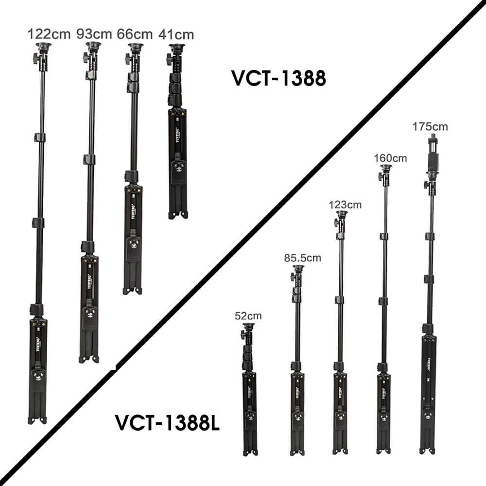 🌟CHÍNH HÃNG -🌟  Gậy tự sướng 3 chân YUNTENG - YUNTFNG VCT 1388 phiên bản mới