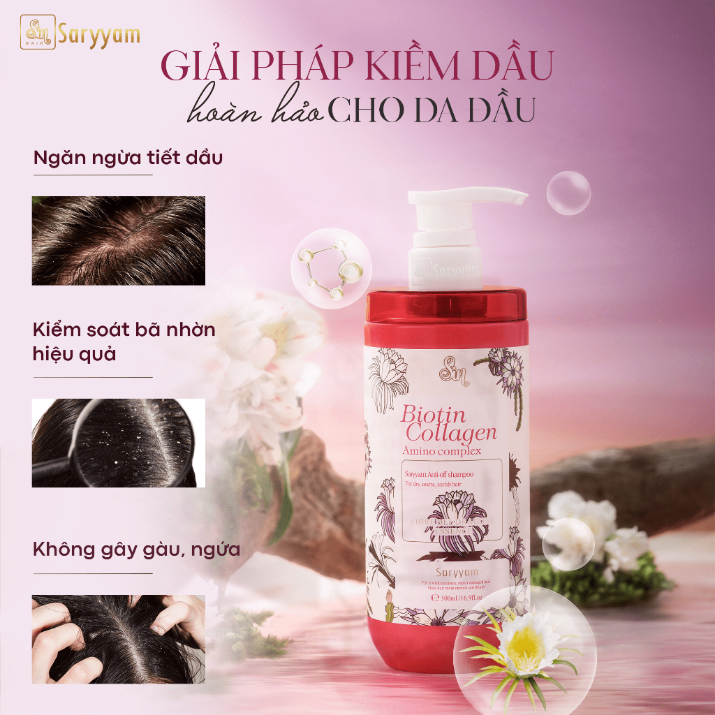 Dầu gội hương nước hoa Sin Hair Saryyam Dung Tích 500ml/chai Hương Hoa Thanh Long