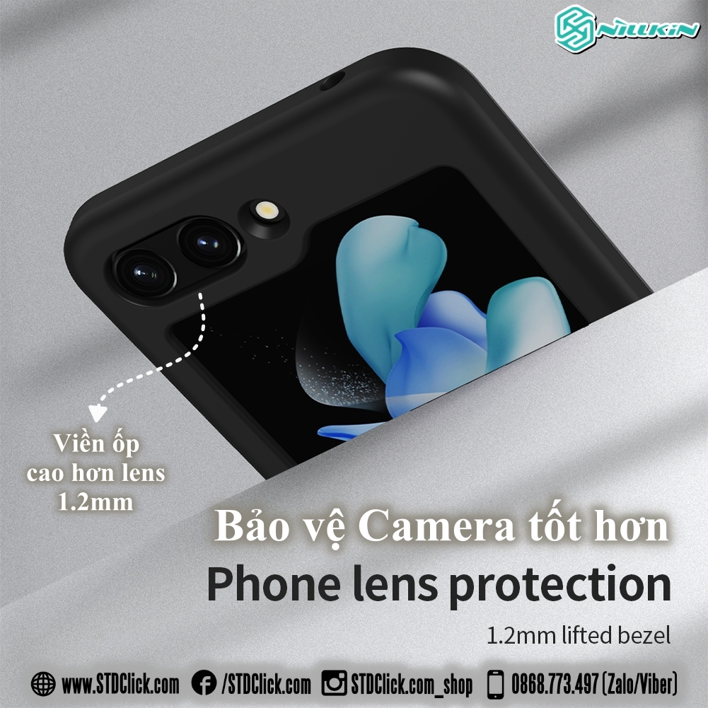 ỐP LƯNG SAMSUNG GALAXY Z FLIP 5 5G NILLKIN Flex Flip Finger Strap liquid silicone - Chính hãng