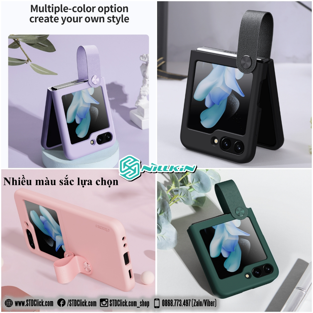 ỐP LƯNG SAMSUNG GALAXY Z FLIP 5 5G NILLKIN Flex Flip Finger Strap liquid silicone - Chính hãng