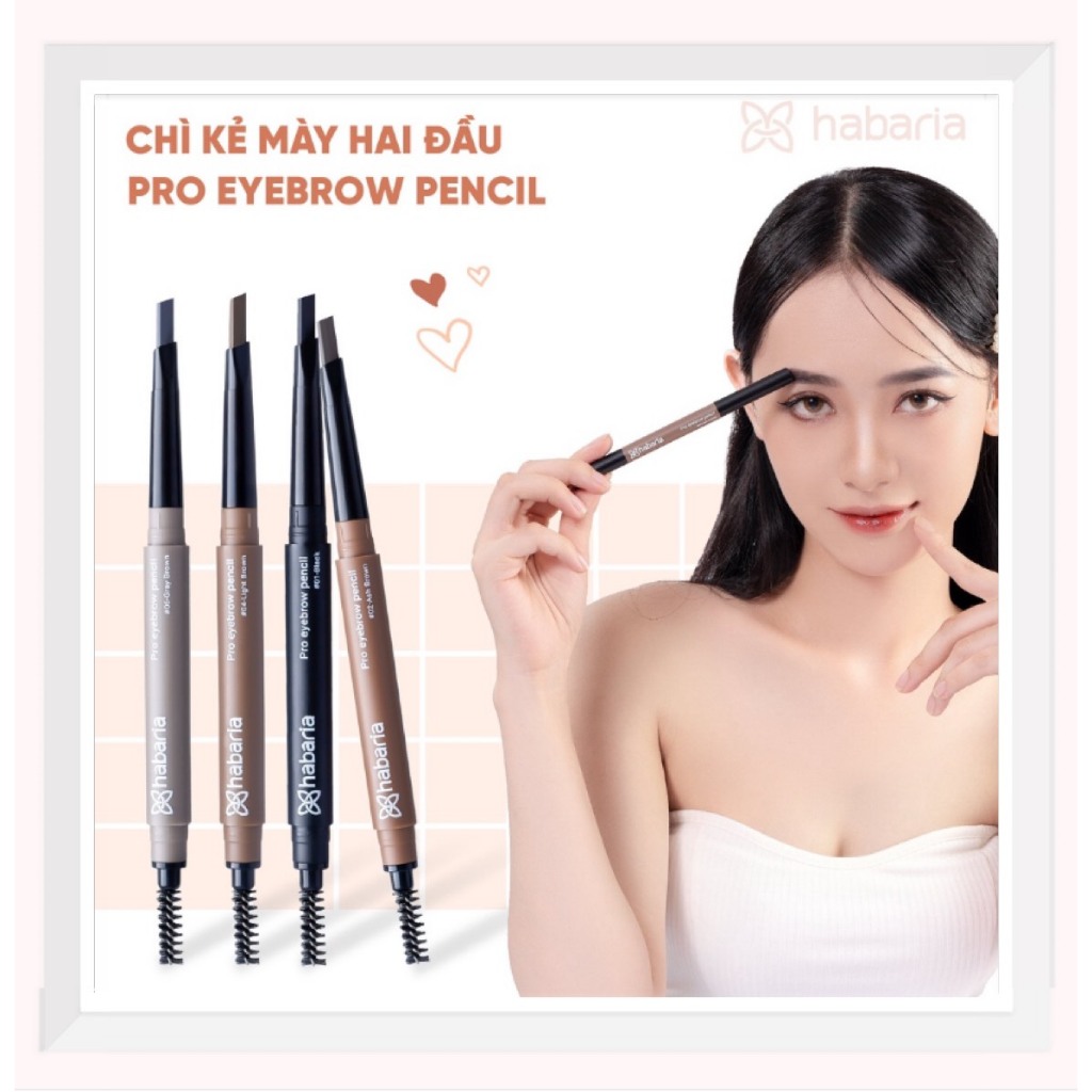 Chì Kẻ Mày 2 Đầu Habaria Pro Eyebrow Pencil