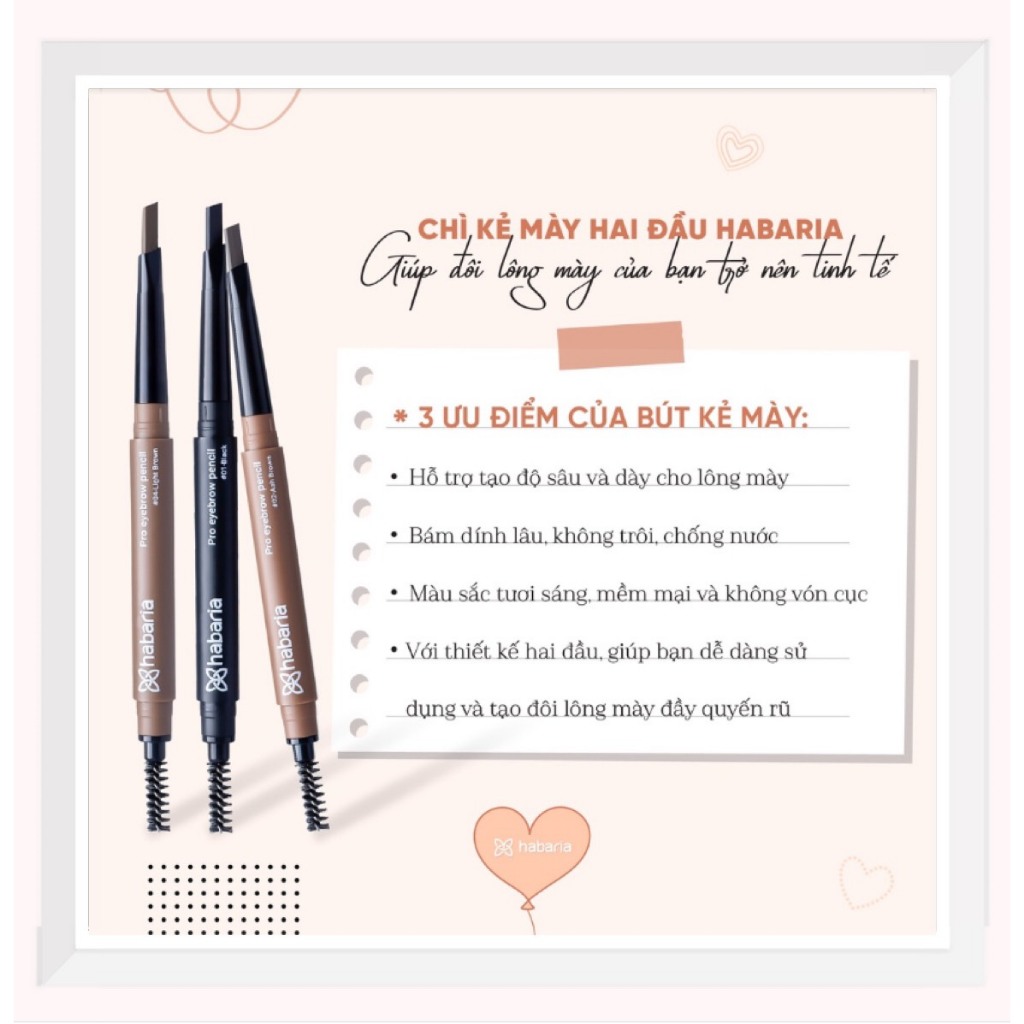 Chì Kẻ Mày 2 Đầu Habaria Pro Eyebrow Pencil