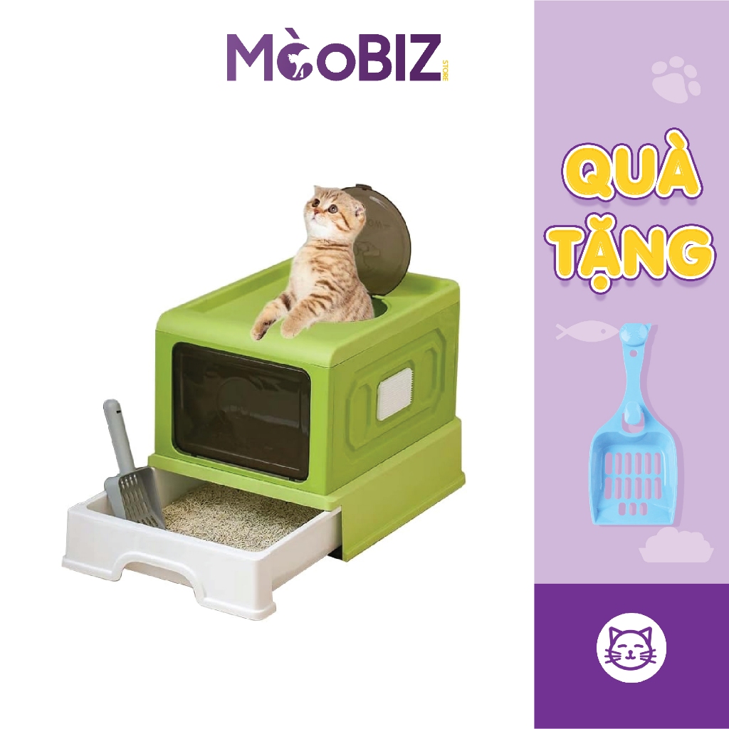 THAU CÁT MÈO | NHÀ VỆ SINH MÈO -  Chống văng cát phù hợp cho mèo mọi lứa tuổi dễ dọn cớt
