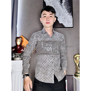 Sơ mi kaki hoạ tiết