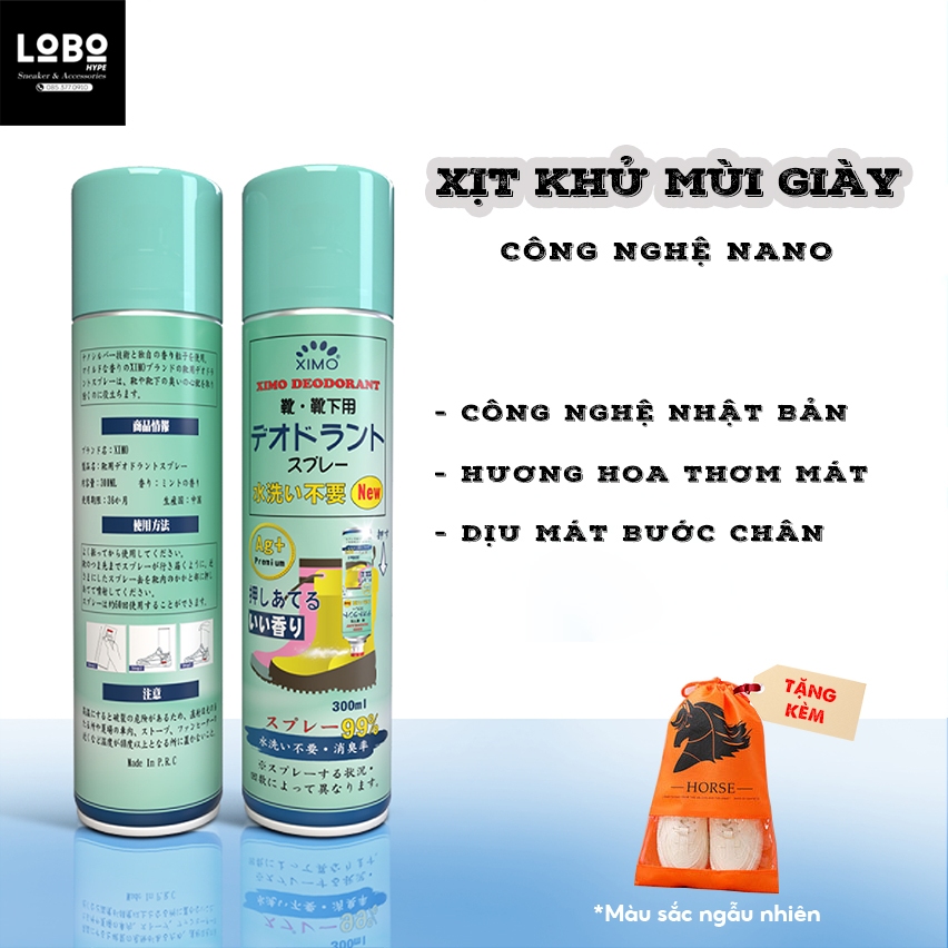 Bình xịt khử mùi hôi chân và làm sạch mùi giày Ximo cao cấp 300ml | Lobo sneaker.